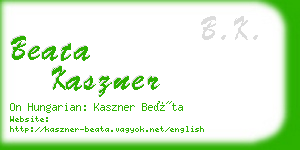 beata kaszner business card